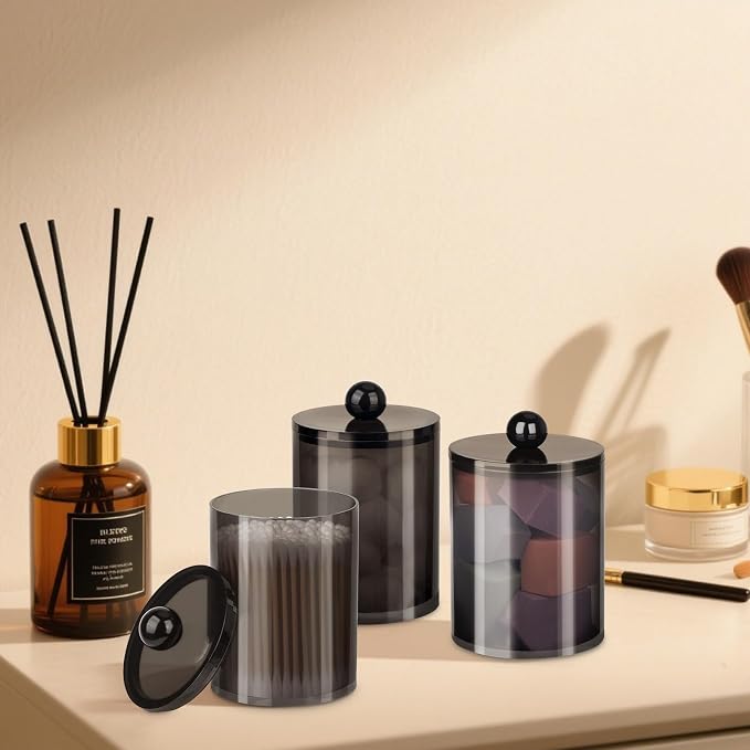 XIPENGKEJI 2 Pack Qtip Holder, Canister Apothecary Jar Set, Bathroom Jars - Image 7
