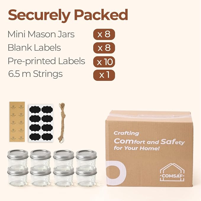 ComSaf Mini Mason Jars 4oz - Image 8