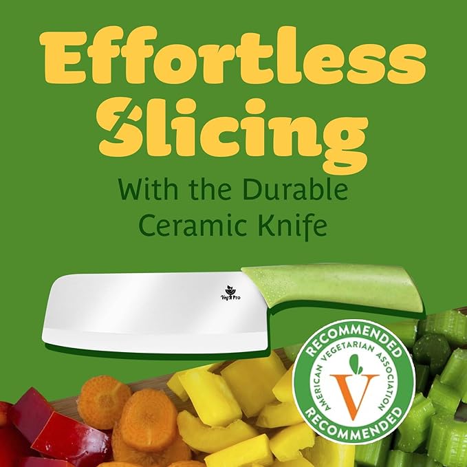 Durable Ceramic Knife for Chopping Vegetables & Fruits, 6” Non-Reactive and - Image 2