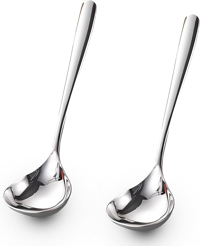 Comicfs 2 Pack Gravy Ladle, SUS 304 Stainless Steel Soup Ladle, Small Soup by Comicfs