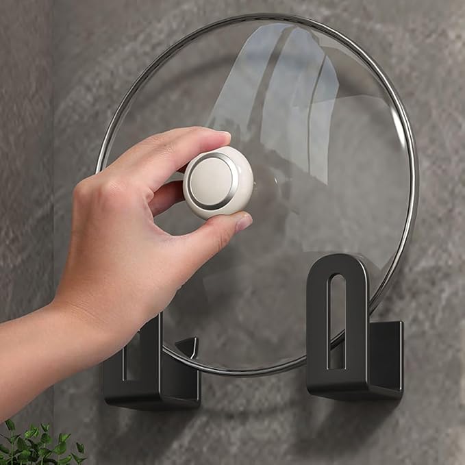 Pot Lid Rack, Wall Mounted 304 Stainless Steel Pan Lid Organizer Holder - Image 5
