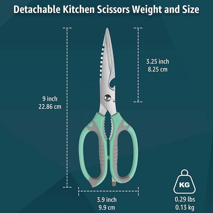 BoFuYuan Kitchen Scissors, 9-Inch Heavy Duty Multipurpose Food Cutting Shears - Image 4