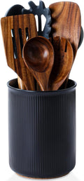 LoeJan Utensil Holder, Extra Large Utensil Crock, Stable Ceramic Utensil by LoeJan