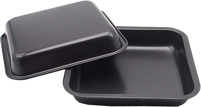 2pcs Mini Baking Pans 8 X 8 Inch Square Cake Pan Bread Pan Nonstick Heavy by YourReliableKitchenPartner