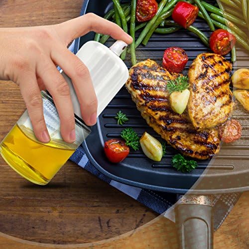 Olive Oil Sprayer and Oil Mister Elegant Glass Bottle with Clog-Free