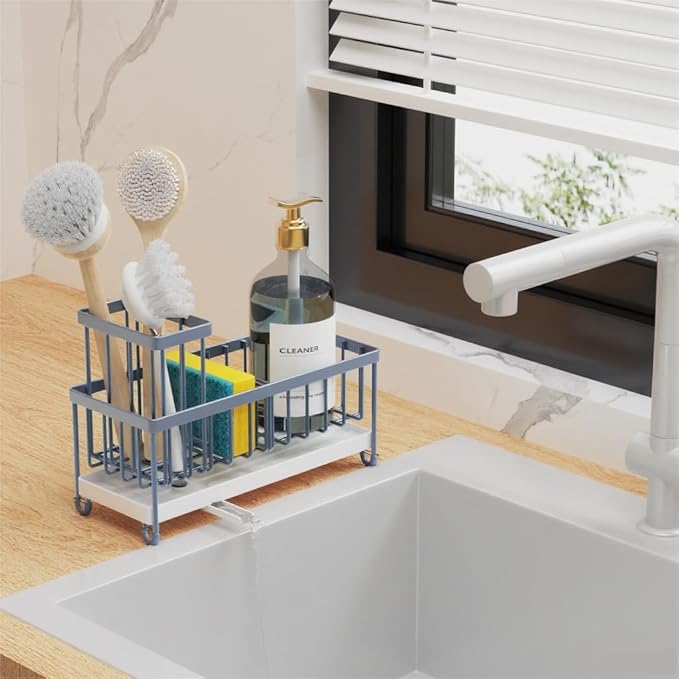 Cisily Sponge Holder for Kitchen Sink, Sink Caddy Organizer - Image 4