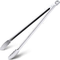 Grill Tongs - 17 Inch Extra Long BBQ Tongs, Heat Resistant Stainless Steel by HE-SANQI