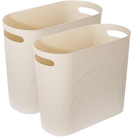 rejomiik Small Trash Can, 3.5 Gallon Slim Garbage Can Plastic Waste Basket by rejomiik