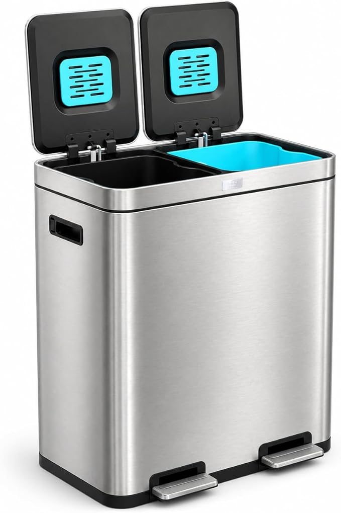 Home Zone Living 16 Gallon Kitchen Trash Can by HomeZoneLiving