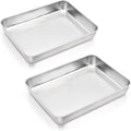 E-far Baking Pans Set of 2, 12.4” x 9.6” x 2” Stainless Steel Rectangular Cake by E-far