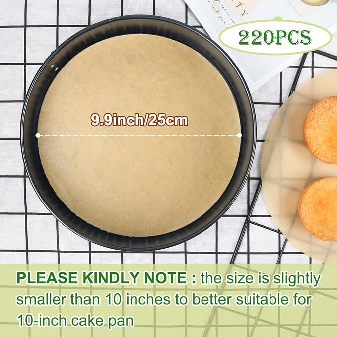 BOYAN Parchment Paper Rounds, Non Stick 10 Inch Round Parchment Paper - Image 2