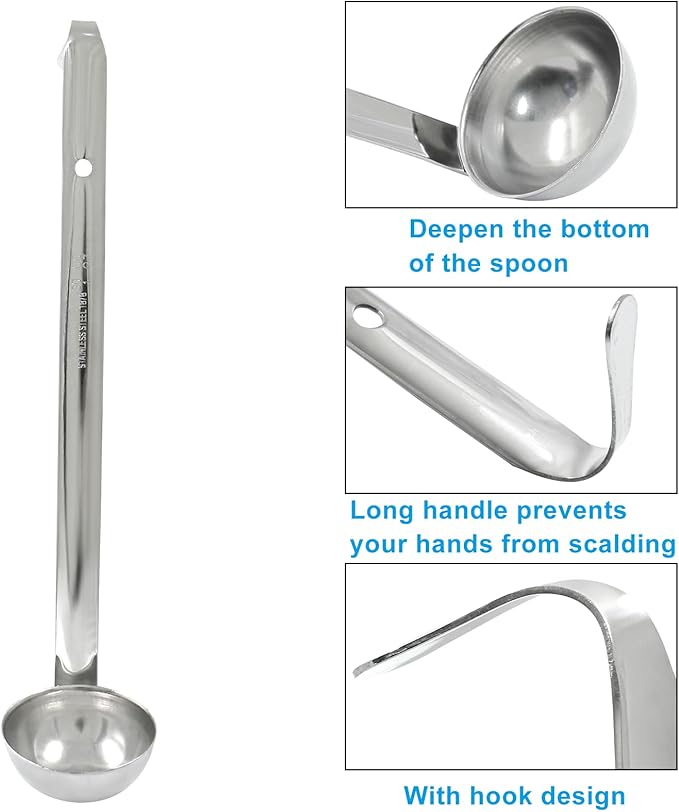 Piutouyar 3 Pcs 1 oz Soup Ladle Set, Stainless Steel Ladle - Image 5