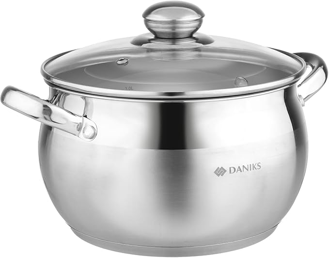 Daniks Classic 4 Quart Stainless Steel Stock Pot by Daniks