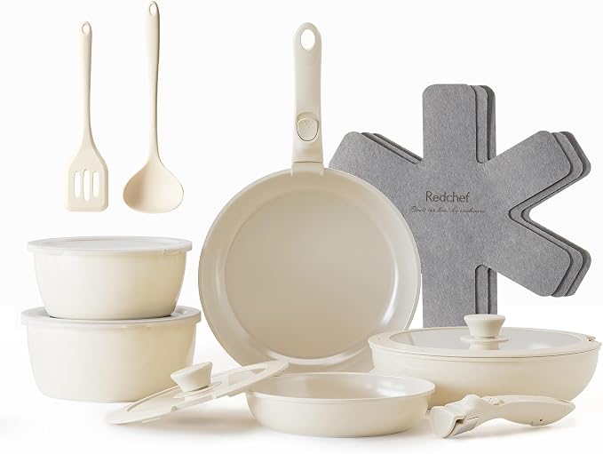 Redchef Ceramic Pots and Pans Set, Nonstick Kitchen Cookware Set by Redchef