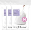 simplehuman Code M 60 Count Custom Fit Liners, Drawstring Kitchen Trash Bags by Simplehuman