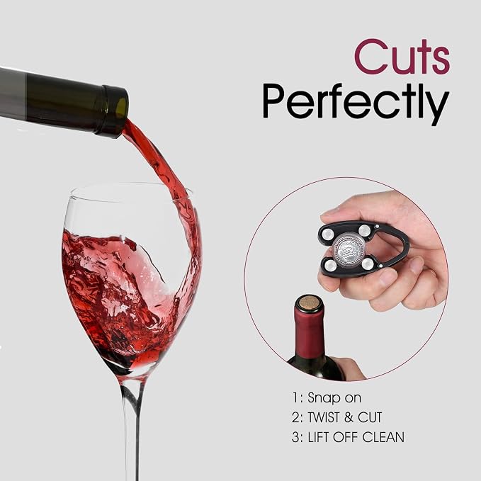 GOBETTER 2 Pcs Wine Foil Cutter Magnetic Design, 4 Stainless Blades Foil - Image 5