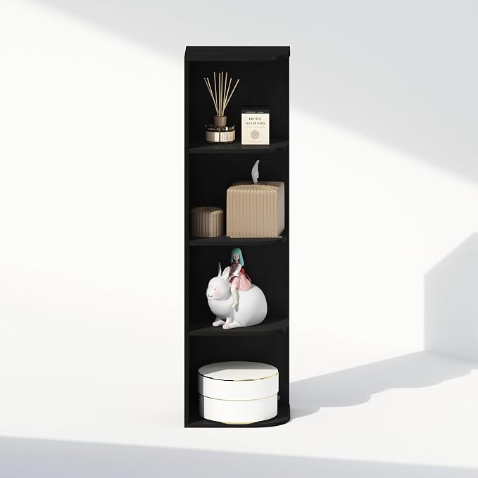 Furinno Reed Corner Shelf, 4-Tier Corner Bookshelf, Book Shelf, Corner Shelves - Image 6