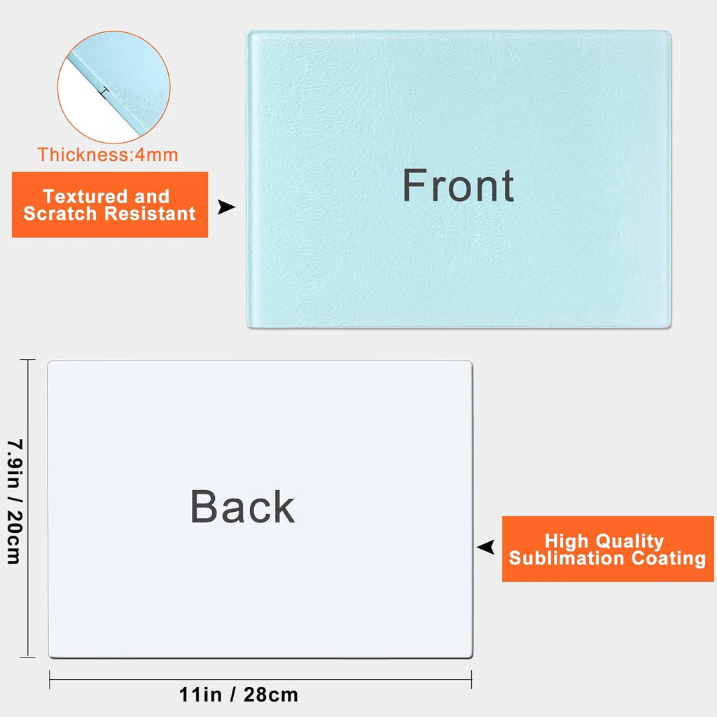 6Pcs Sublimation Cutting Board Blanks, 11x8 Inch Tempered Glass