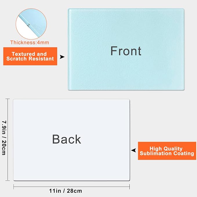 6Pcs Sublimation Cutting Board Blanks, 11x8 Inch Tempered Glass Sublimation - Image 2