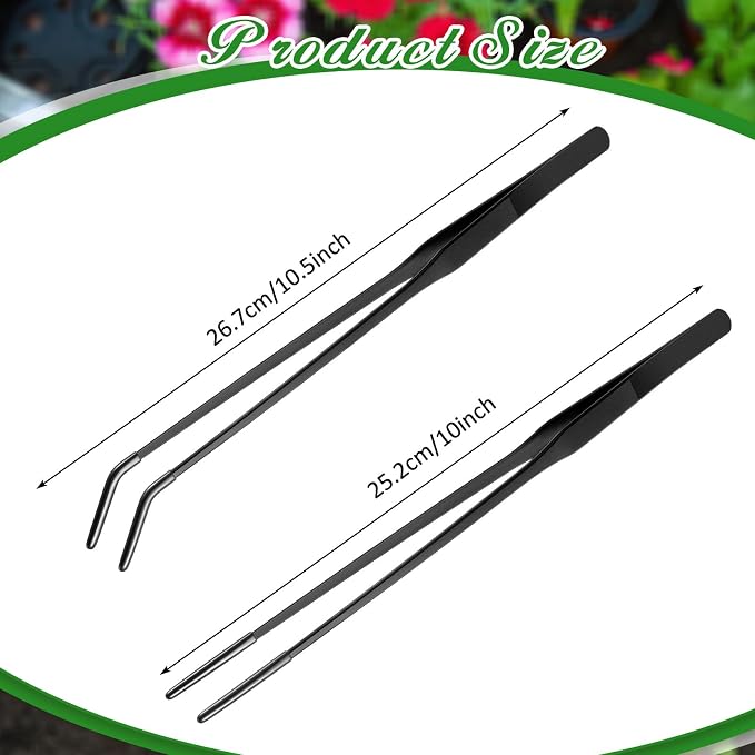Lasnten 2 Pcs Extra Long Stainless Steel Reptile Feeding Tongs - Image 2