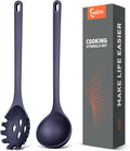 Silicone Spaghetti Spoon&Soup Ladle Cooking Utensils Set of 2, No Scratch by TesQita