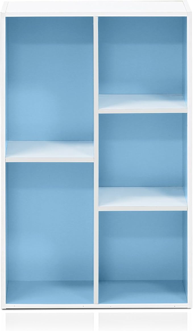 Furinno LUDER Book Shelf, 5-Cube Bookshelf, Reversible Bookcase, 9.4 x 19.5 x - Image 4