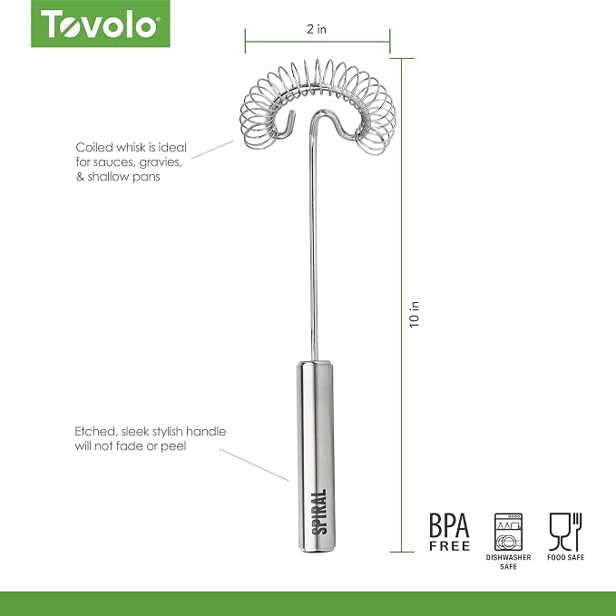 Tovolo Spiral Whisk Stainless Steel 10” Sauce and Gravy Whisk - Image 6