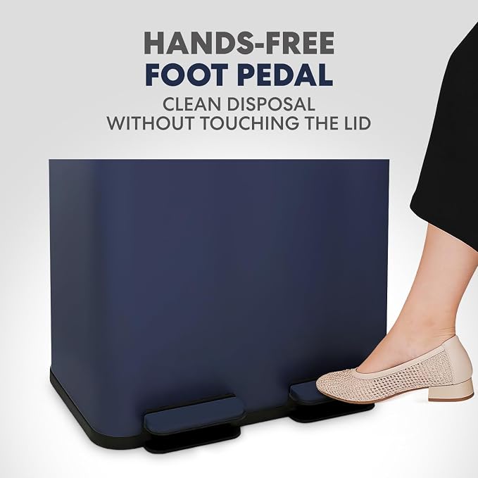 Simpli-Magic 60 Liter / 16 Gallon Rectangular Hands-Free Dual Compartment - Image 3