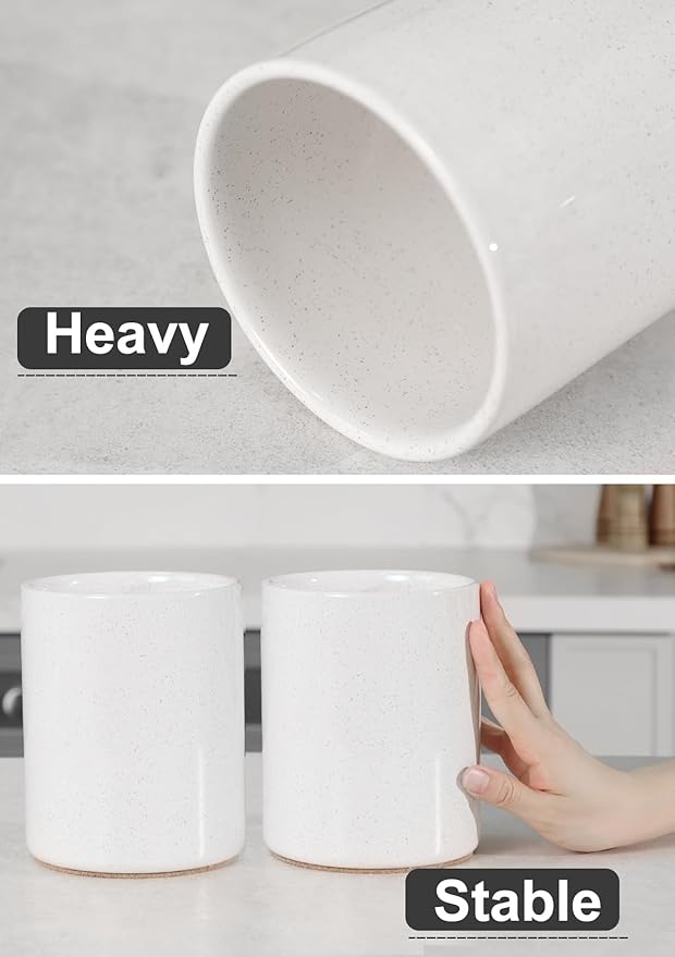 Nucookery Utensil Holder, 6.4" Ceramic Kitchen Utensil Holder - Image 5