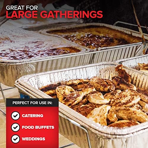Chafing Dish Buffet Set with Cover Disposable - 21x13 (5 Pack) 9x13 &