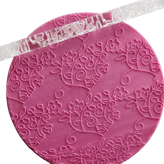 Acrylic Rolling Pin with 28 Patterns, Lightweight 6.3x0.4 Inch Textured Design - Image 4