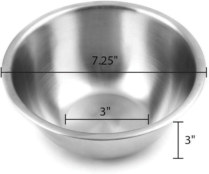 Fox Run Stainless Steel Small Mixing Bowl, 7.25 x 7.25 x 3.75 inches - Image 2