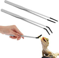 Lasnten 2 Pcs Extra Long Stainless Steel Reptile Feeding Tongs by Lasnten