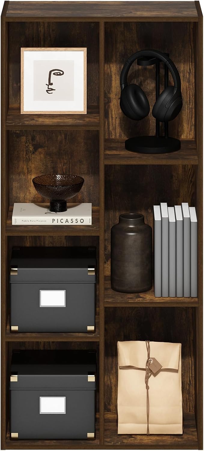 Furinno LUDER Book Shelf, 7-Cube Bookshelf, Bookcase - Image 5