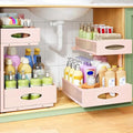 Under Sink Organizer, L-Shaped Adjustable Height, Mesh Sliding Drawer by Kitstorack