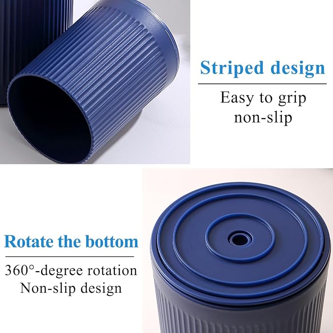 Kyraton Cooking Utensils Holder 2pcs, 360° Rotating Heavy Duty Plastic Kitchen - Image 8
