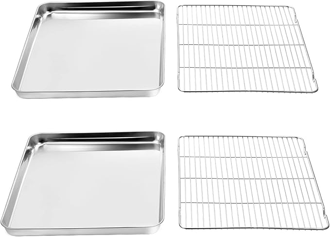 Wildone Baking Sheet & Rack Set, Stainless Steel Cookie Pan - Image 2