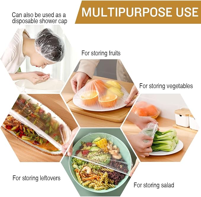 200PCS Plastic Elastic Bowl Covers Reusable, Food Storage Covers - Image 6