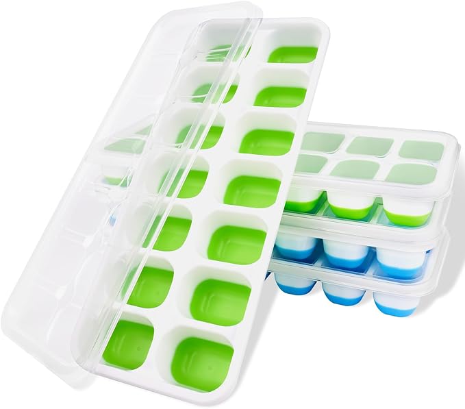 Ice Cube Trays, Silicone Easy-Release and Flexible 14-Ice Trays by Amytor
