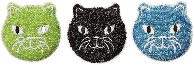 Kikkerland Reusable Cat Scrub Sponge – Cleaning Supplies by KikkerlandDesignInc