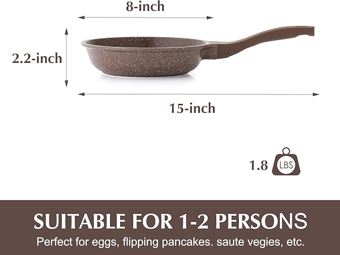 SENSARTE Nonstick Frying Pan Skillet, Non Stick Omelette Pan, Healthy Stone - Image 6