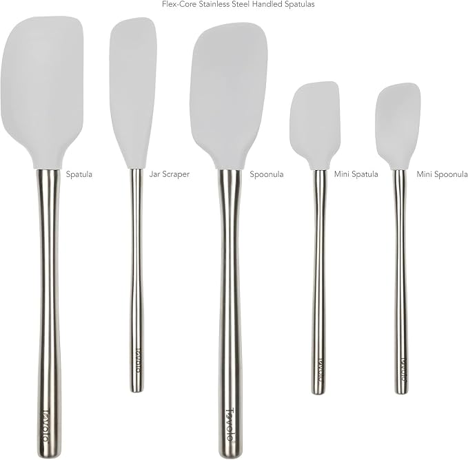 Tovolo Stainless Steel Handled Silicone Spatula Set of 5 Oyster Gray, - Image 2