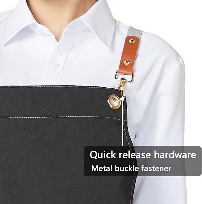 KITCHIEF Pottery Apron Split Leg, Cross Back Chef Apron - Image 4