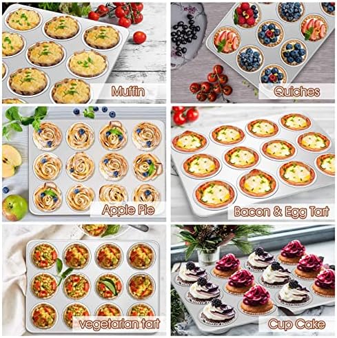 P&P CHEF Muffin Pan Cupcake Baking Pan with 16 Inch Baking Sheet Set