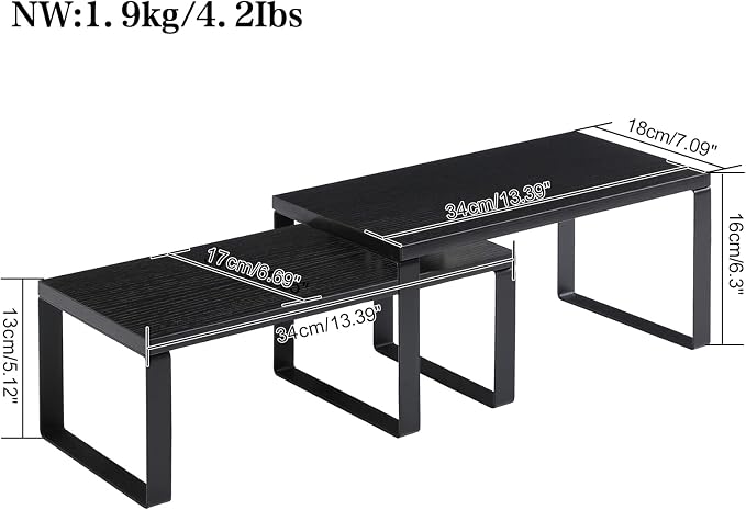 YMYNY Cabinet Shelf Organizer, Countertop Shelves Set of 2, Kitchen Spice Racks - Image 3