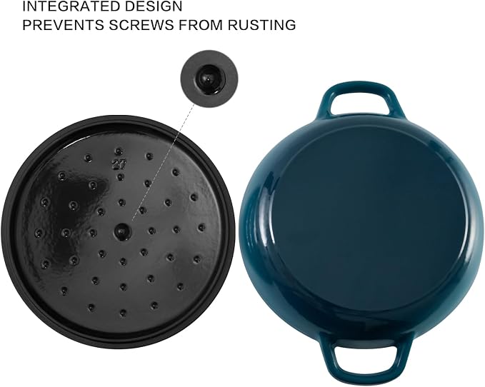 Flavehc Braiser Enameled Cast Iron Braiser 2.25 qt Braiser Pan - Image 5