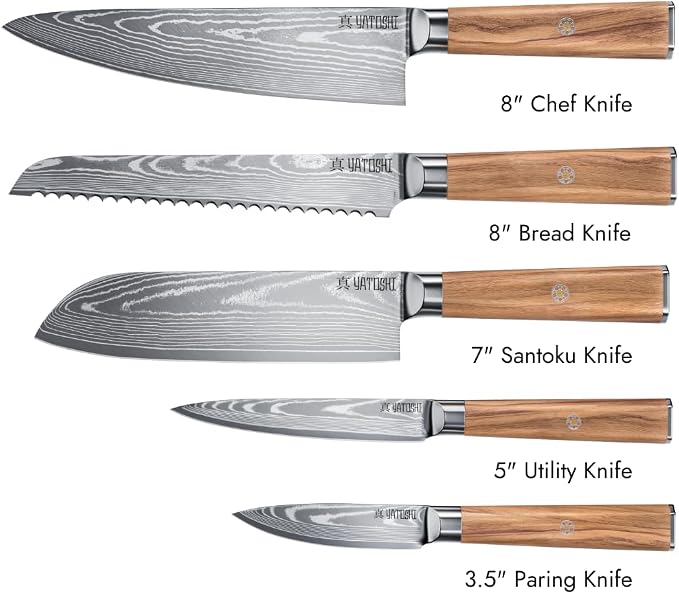 Yatoshi Knives Magnetic Kitchen Knife Block Set - Image 2
