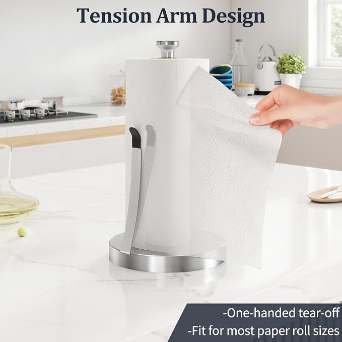 Jesginboo Brushed Nickel Paper Towel Holder - Image 3