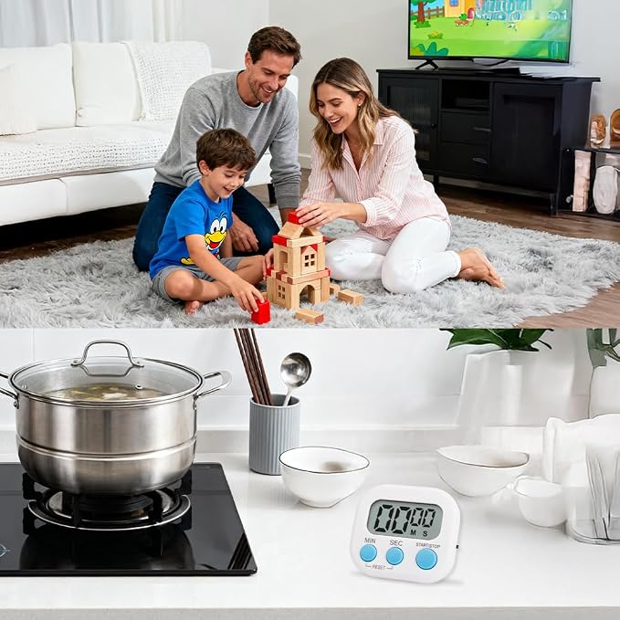 Digital Kitchen Timer, Magnetic Countdown Minute Simple Timer - Image 3