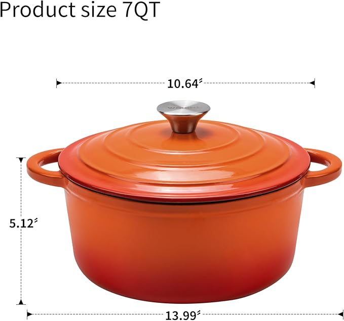 Enameled Cast Iron Dutch Oven - 7QT Pot - Image 3